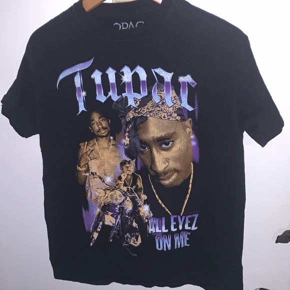 The Face Tupac Shakur 'All Eyez On Me' T-Shirt T Shirt Con Logo